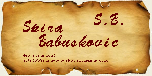 Spira Babušković vizit kartica